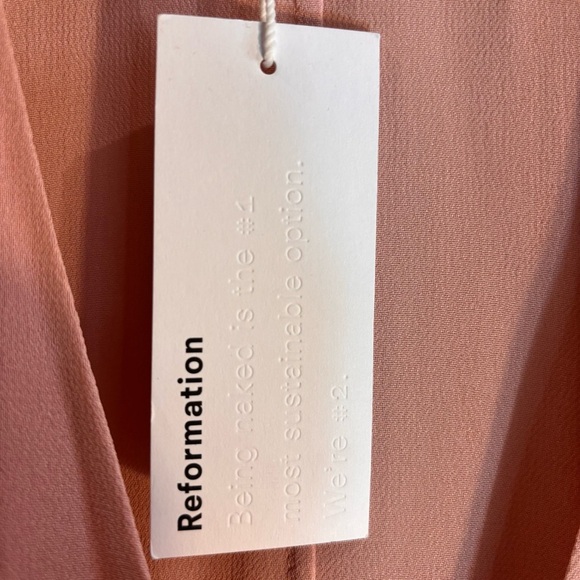 REFORMATION Sz L Blush Winslow Dolman Kimono Sleeve Crepe Wrap Maxi Dress NEW - Picture 10 of 16